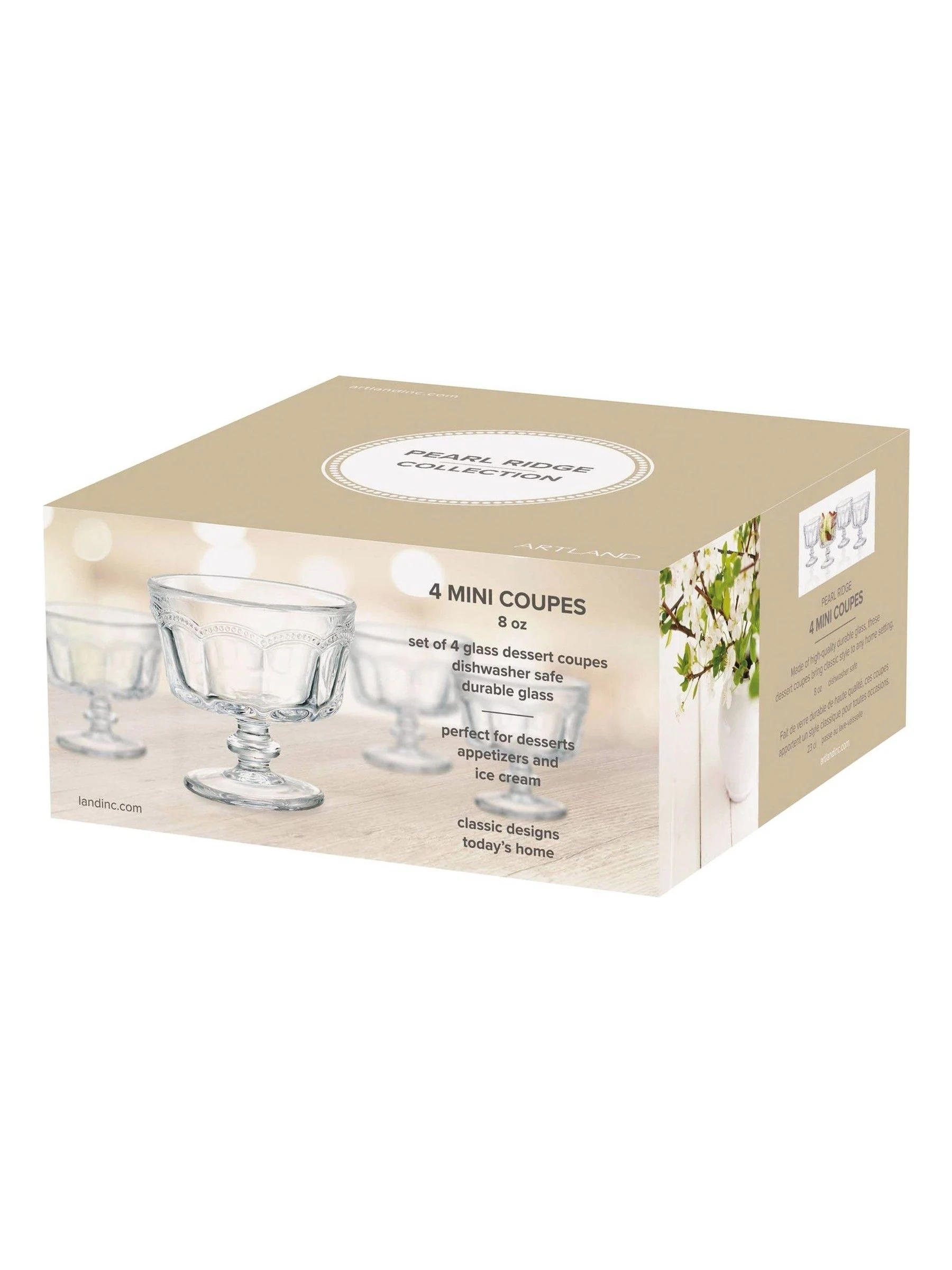 Artland Set of 4 Pearl Ridge Mini Trifle Bowls