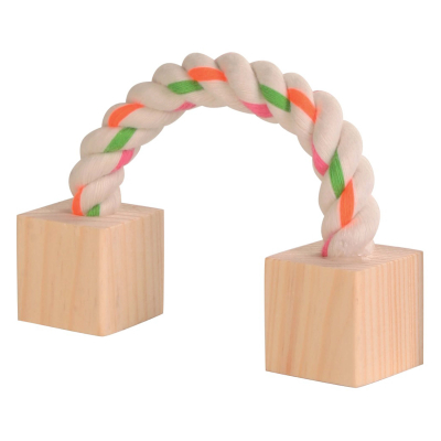 Trixie Baumwollspielseil mit Holz 20cm