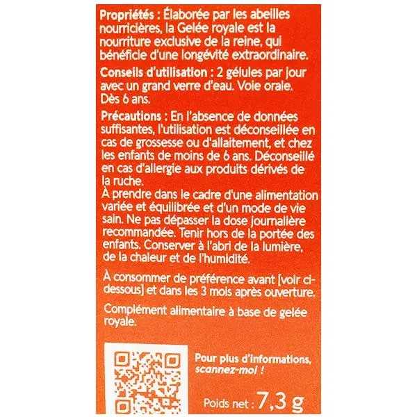 Geleia Real Orgânica Naturaactive, 30 cápsulas vegetais.