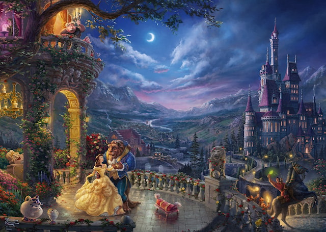 Disney The Beauty and the Beast Dancing Thomas Kinkade Puslespill 1000 brikker Schmidt