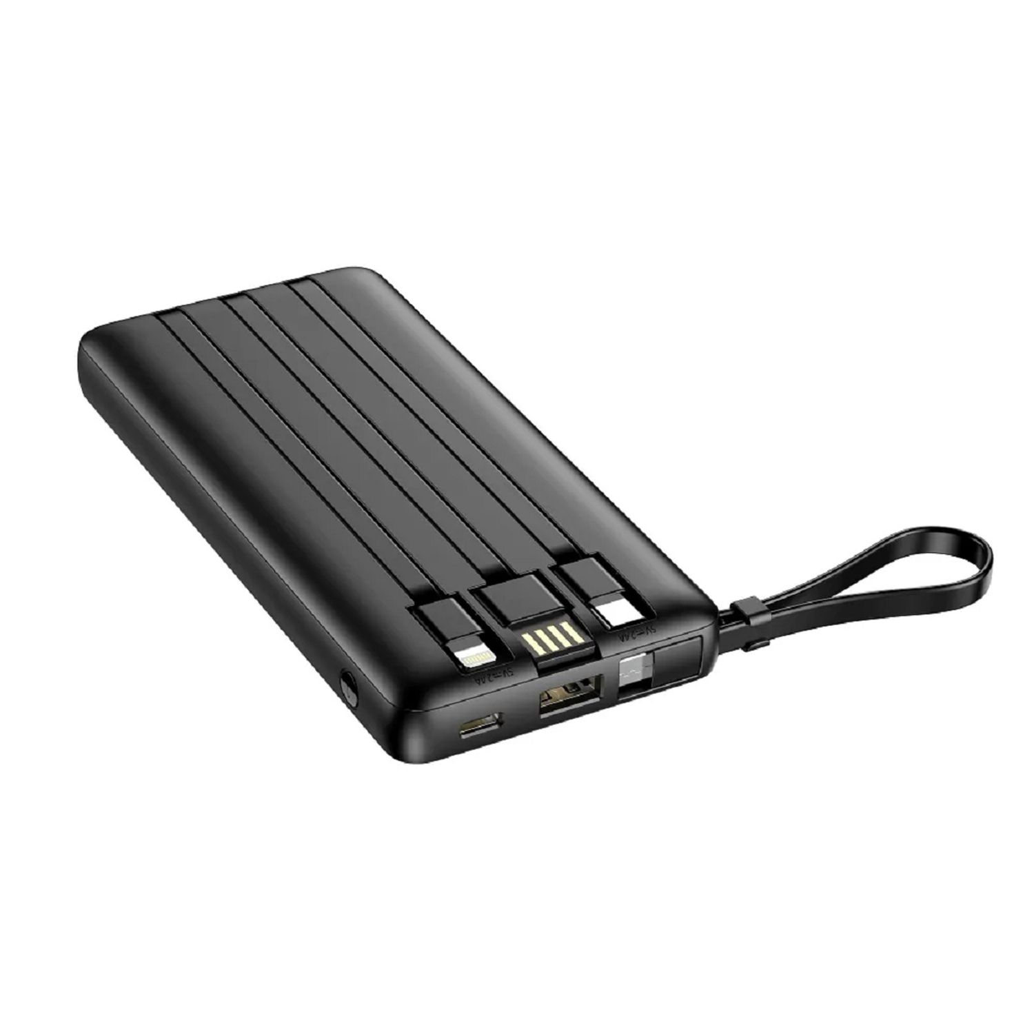 Powerbank C10 - 10 000mAh (Micro + Typ C + iPhone) Ladekabel