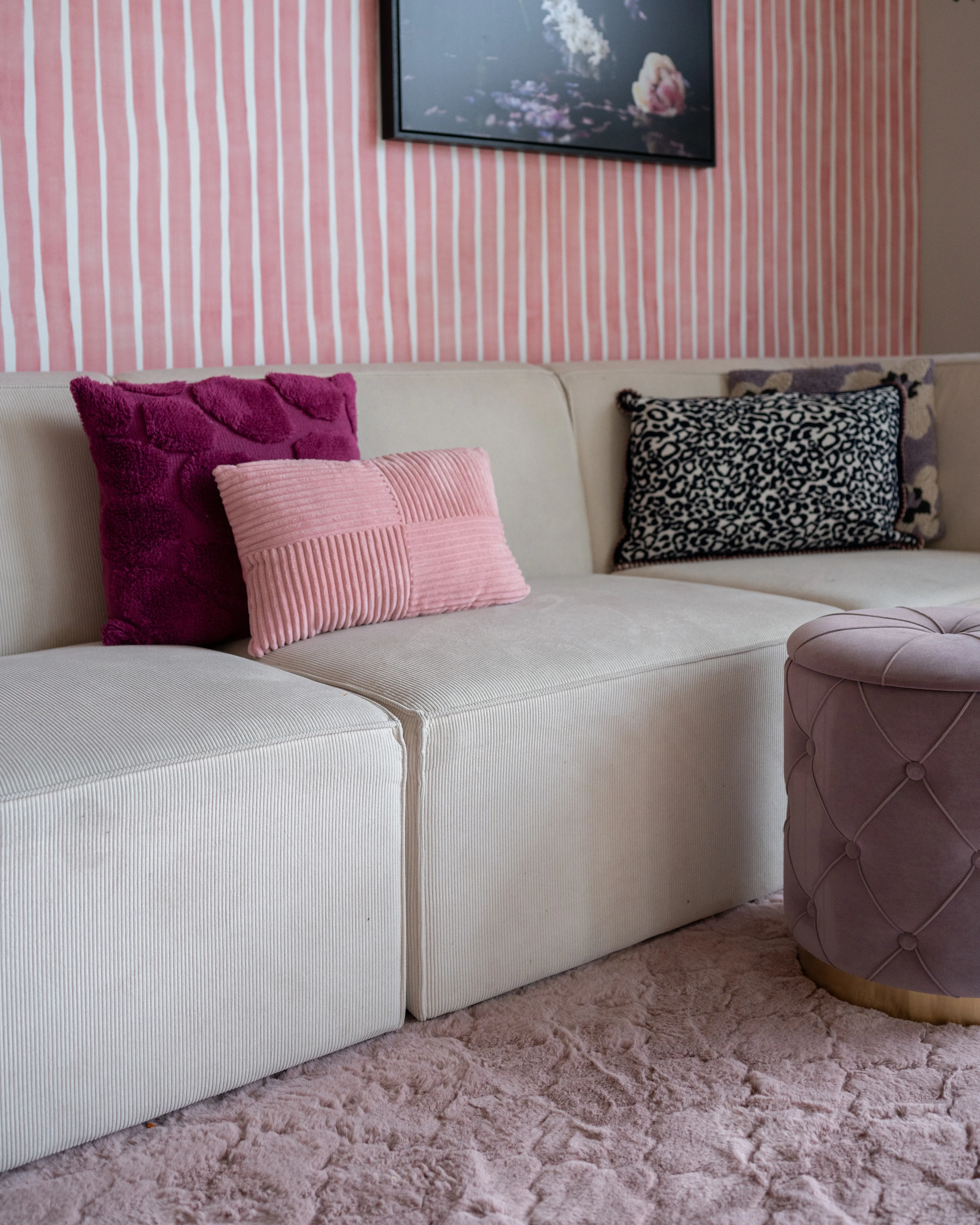 Set van 2 sierkussens MILLET Corduroy 30 x 50 cm Roze geometrisch patroon