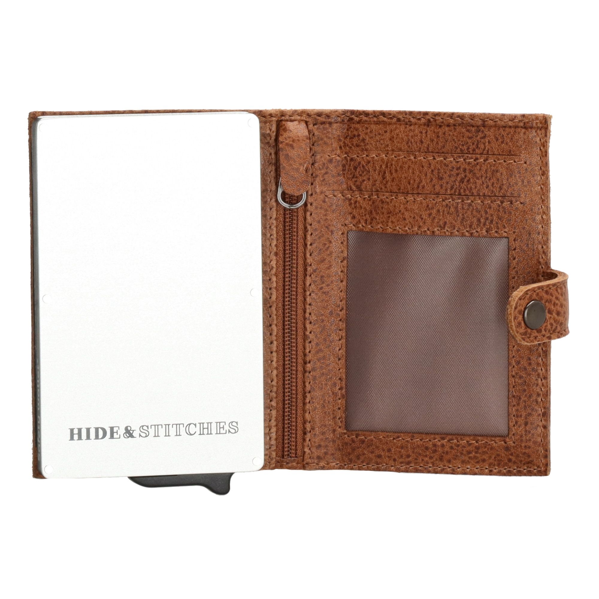 Hide & Stitches Paint Rock Safety Wallet Cognac