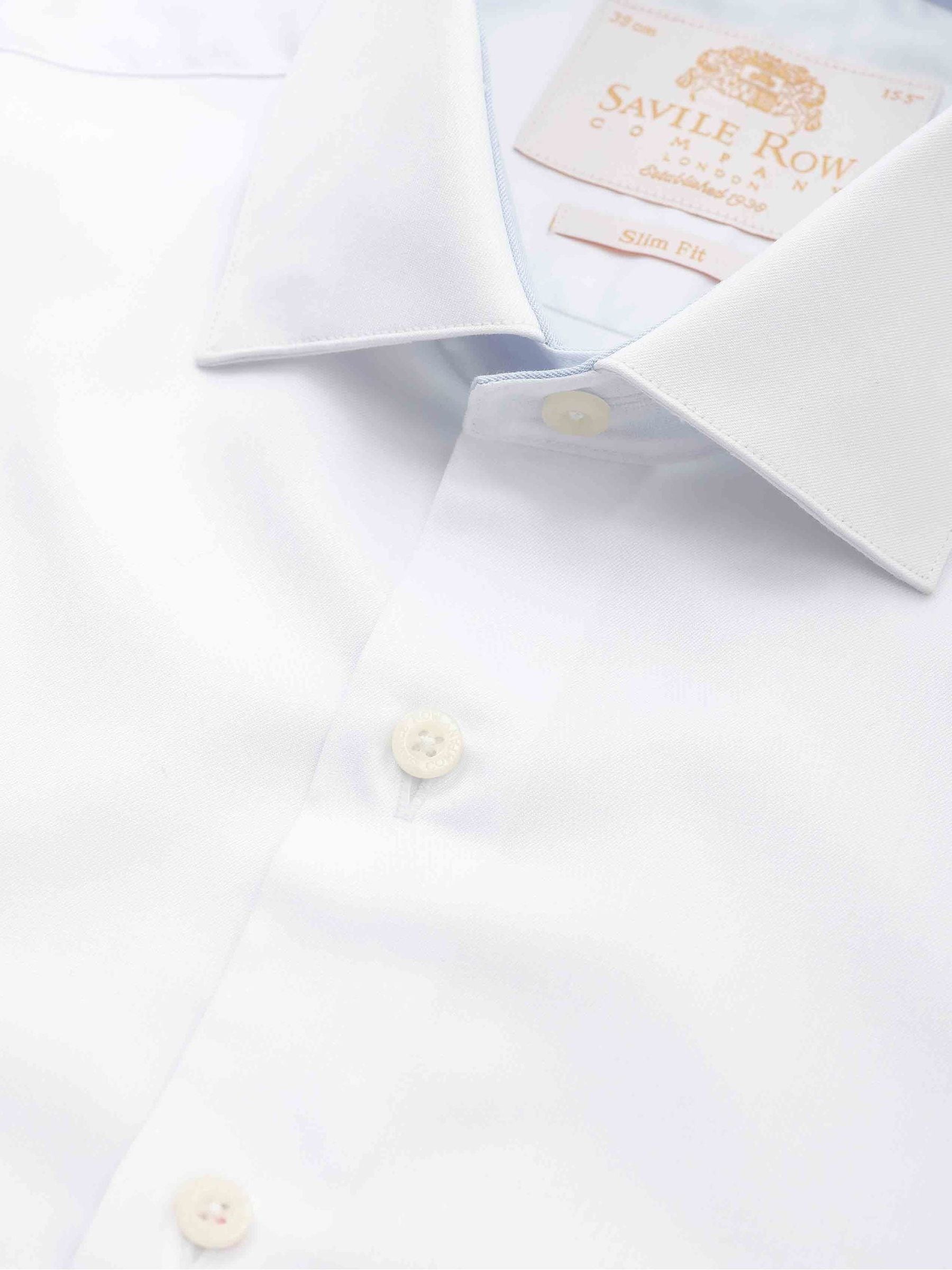 Wit - The Savile Row Company Slim Fit Single Cuff Two-Ply Cotton Gold Label Formal Shirt