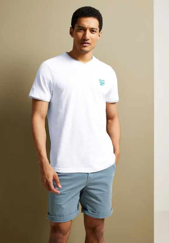 T-Shirt mit V-Ausschnitt - White