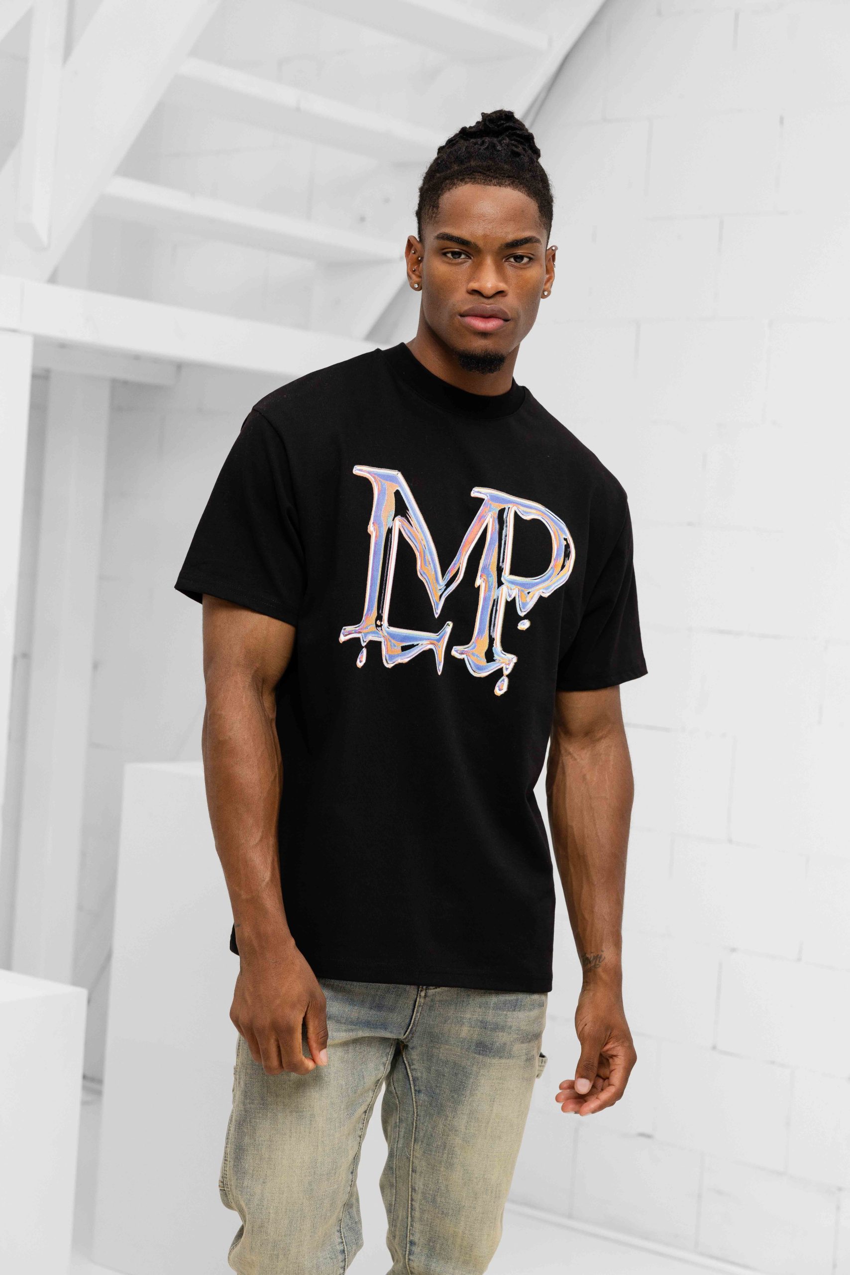 Le Monde Perdu Leaking Logo T-Shirt Heren Zwart