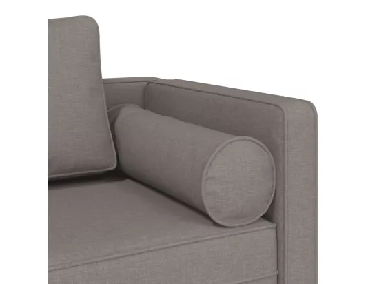 Prolenta Premium - Chaise longue avec coussins taupe tissu