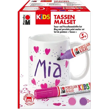 Marabu Porcelain und Glaspainter, Kids Tassen Malset Mia