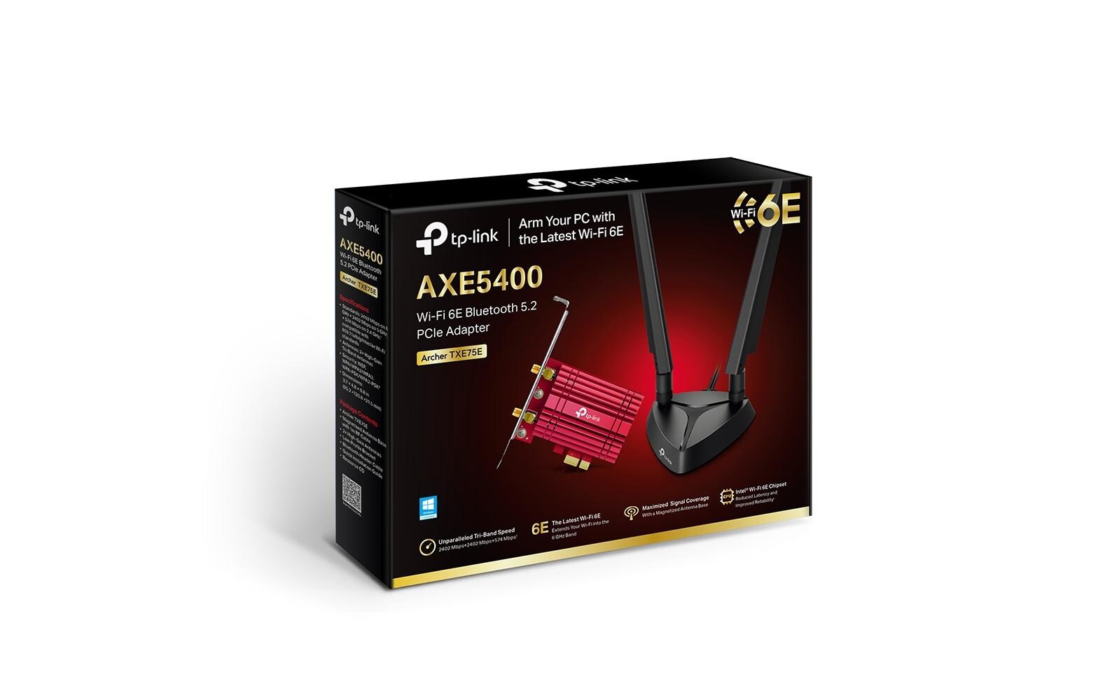 WLAN-AX PCIe Adapter Archer TXE75EAXE5400 Wi-Fi 6E Bluetooth 5.2 PCIe Adapter
