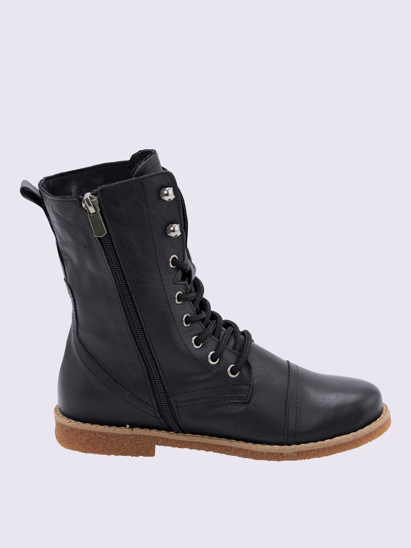 Bottines à lacets cuir nappa de vache