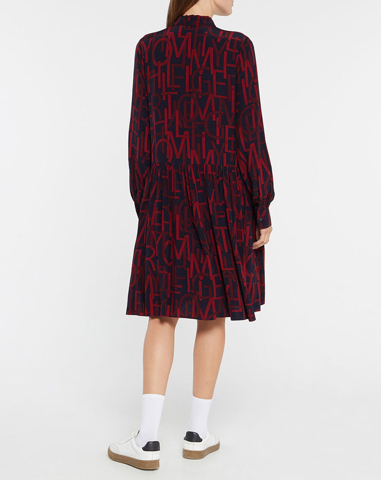Tommy Hilfiger Robe Fluide imprimée rouge//bleu marine