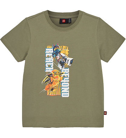 LEGO? Ninjago T-shirt - LWTano 132 - Støvet  Grøn m. Print