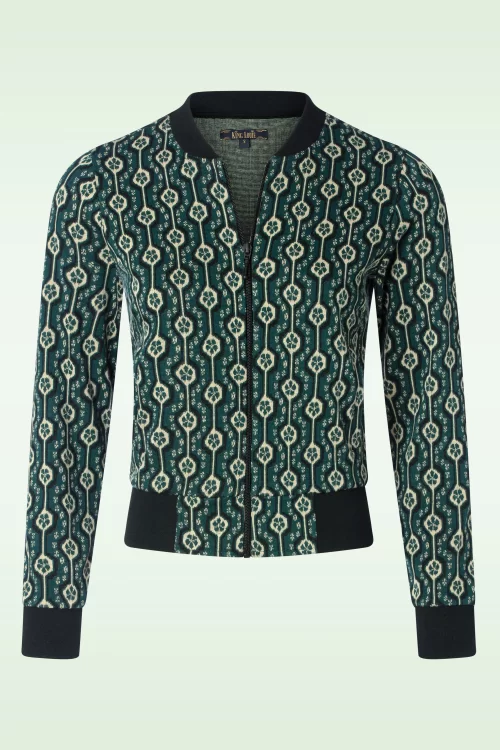 King Louie Bessie Carnaby Jacquard Bomber jasje in urban groen