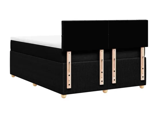 Sommier à lattes de lit avec matelas Noir 140x190 cm Tissu