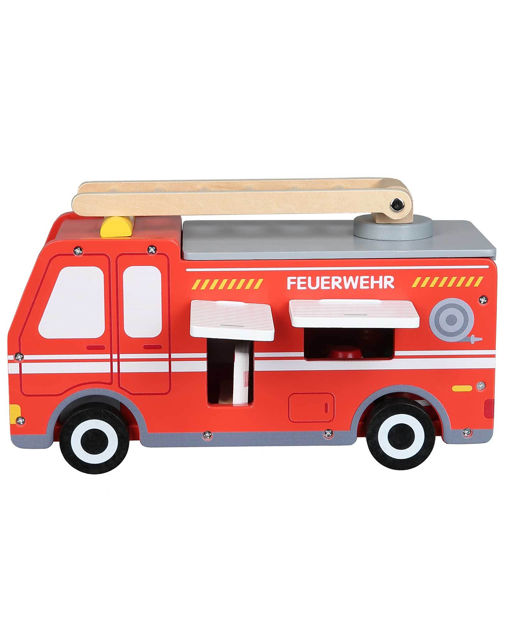Feuerwehrwagen LÖSCHTRUPP aus Holz