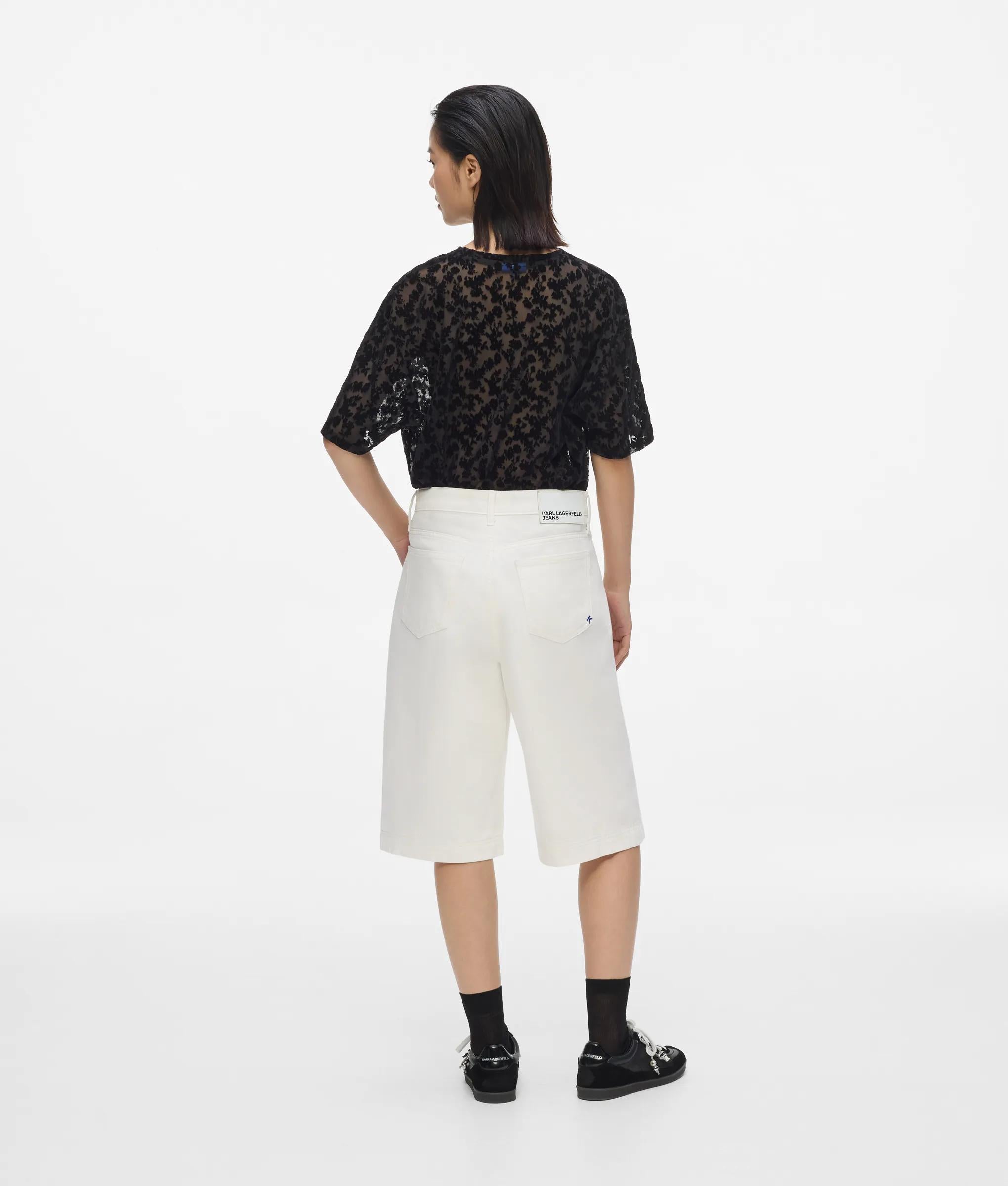 Witte denim bermuda korte broek