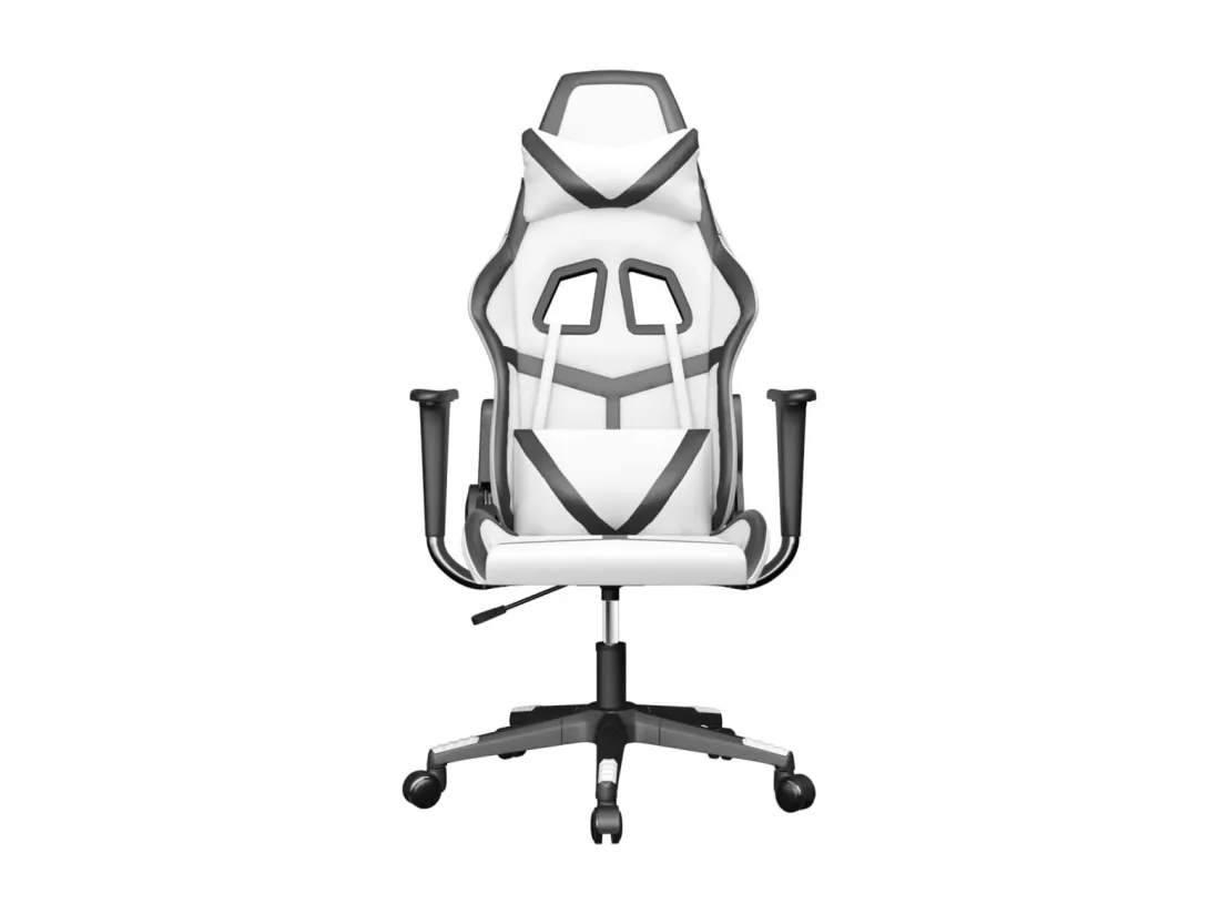 Chaise de jeu de massage Blanc et noir Similicuir