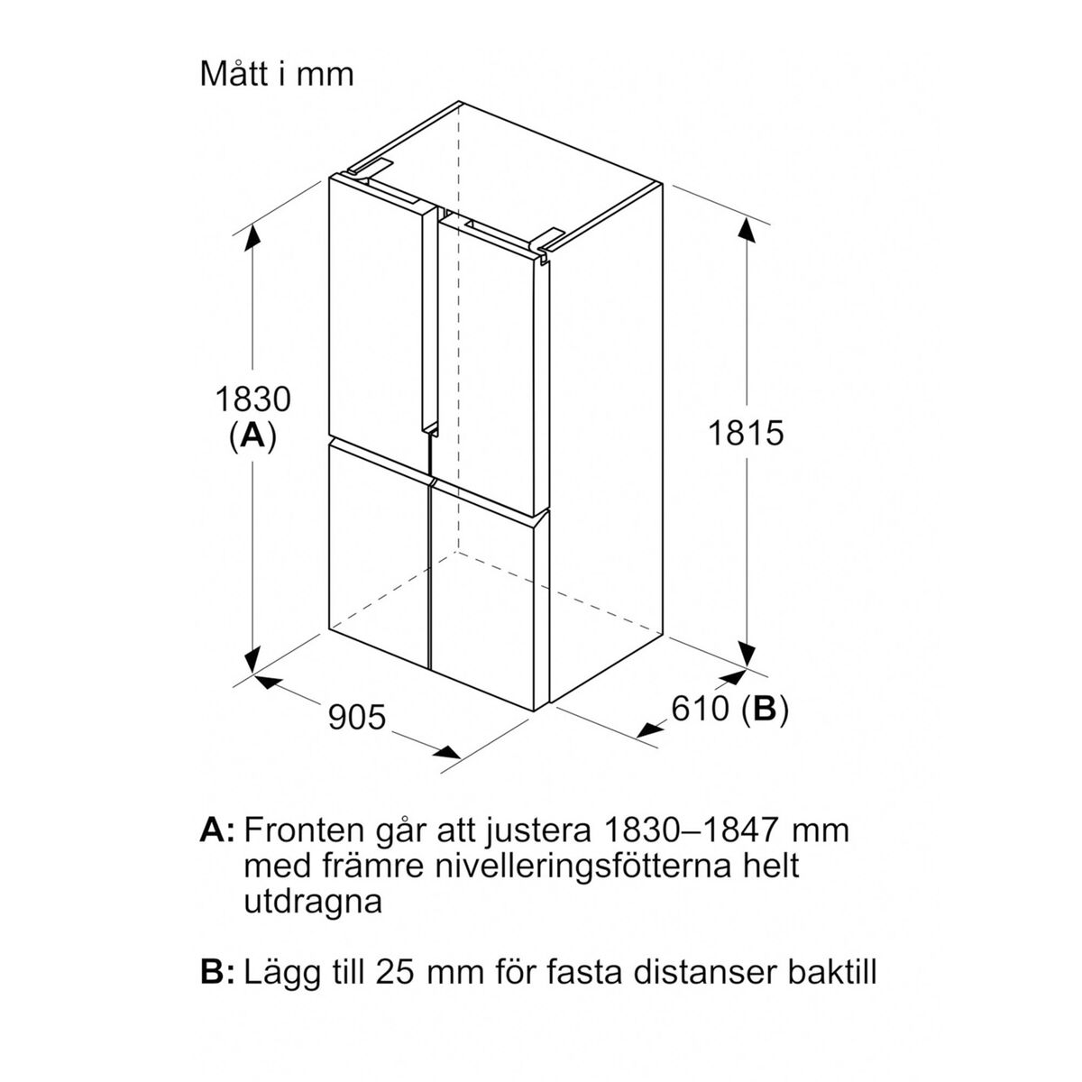 KF96NAXEA iQ300 frittstående kjøle-/fryseskap 183x90 cm, black steel