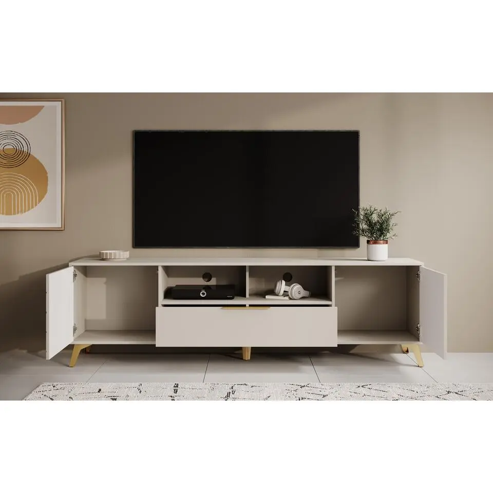 Meubella - TV-Meubel Xiano - Beige - 203 cm