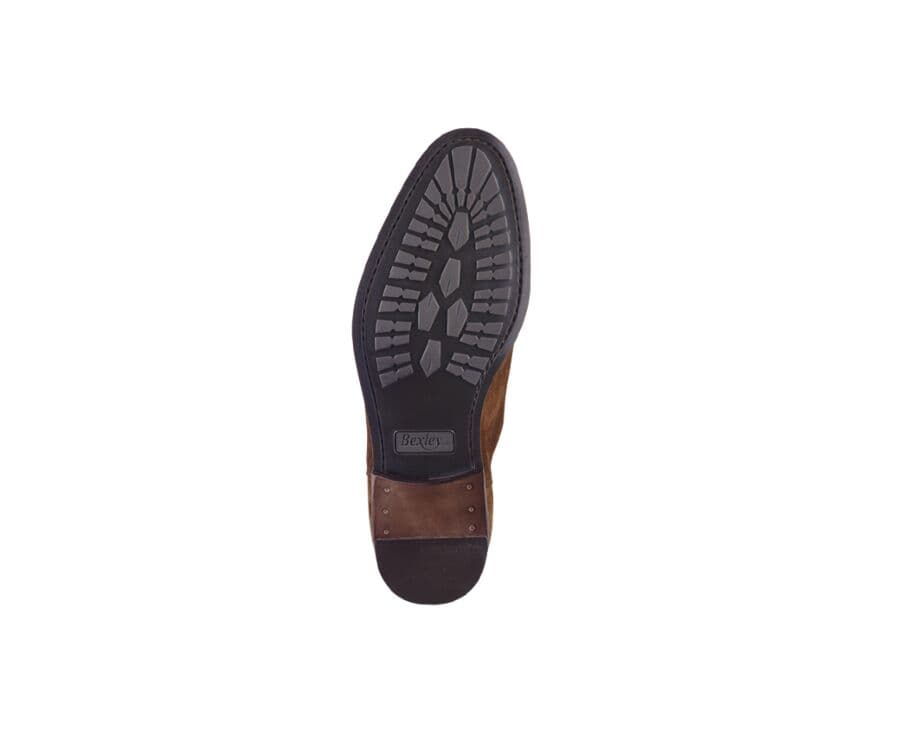 Chelsea boots homme velours Havane - ALDERTON GOMME