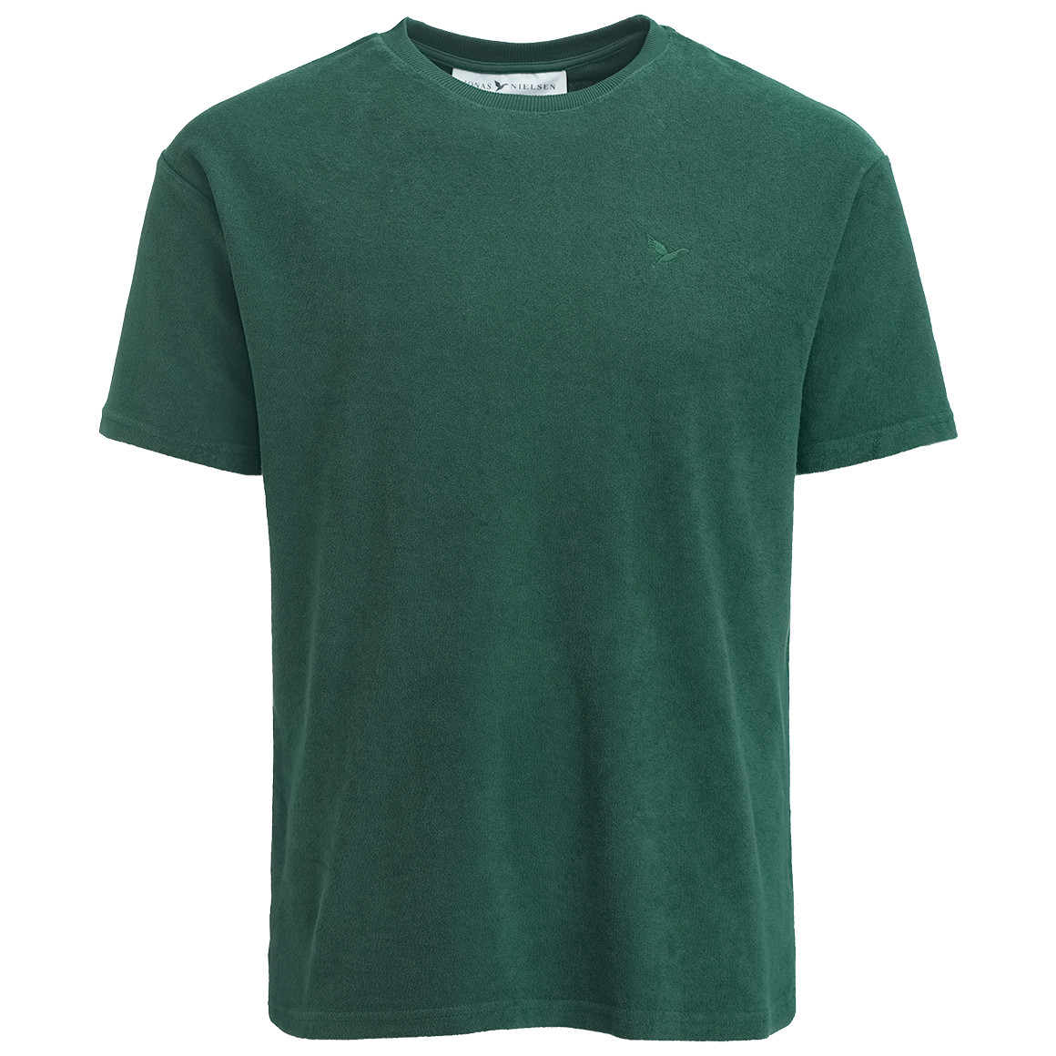 Jonas Nielsen Herren Frottee-Shirt mit Stickerei dunkelgrün