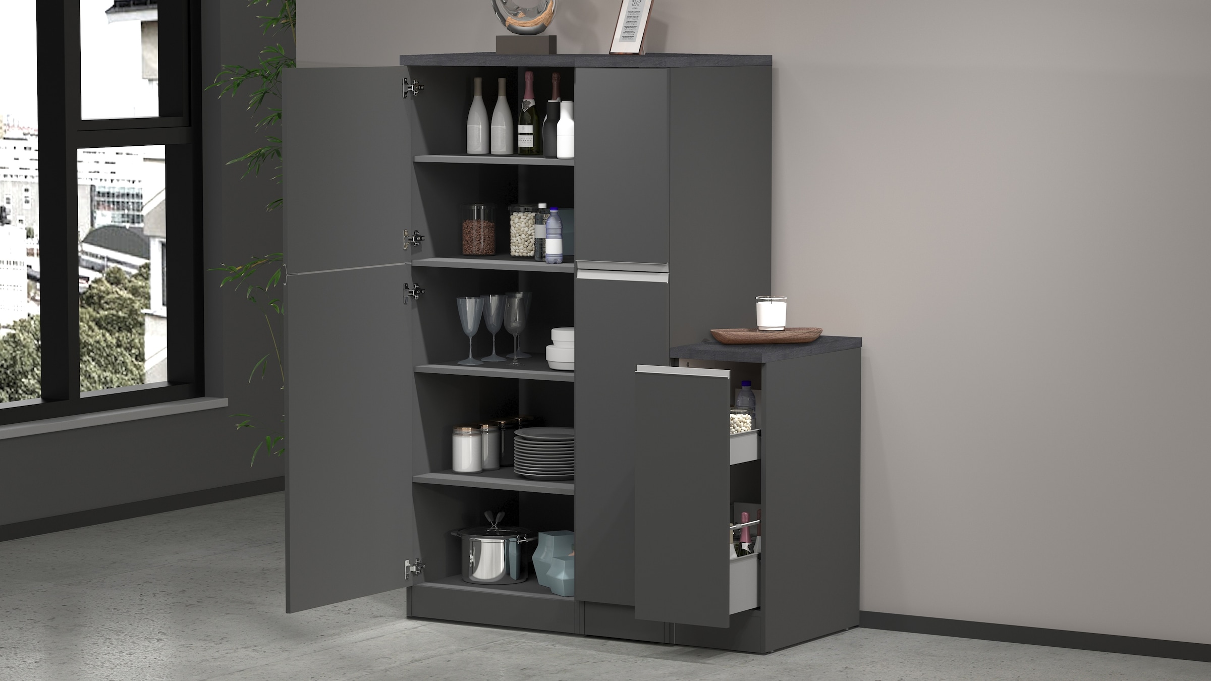 KOCHSTATION Apothekerschrank »KS-Sole,Apothekerkommode« Breite/Höhe 30/85 cm, Anbau-und Unterbau möglich
