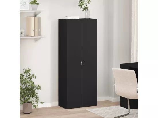 Armoire de classement noir 60x32x153 cm bois d'ingénierie
