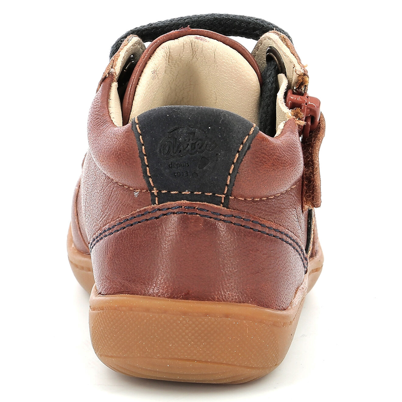 Aster Bottillons en Cuir Piasap camel/marine