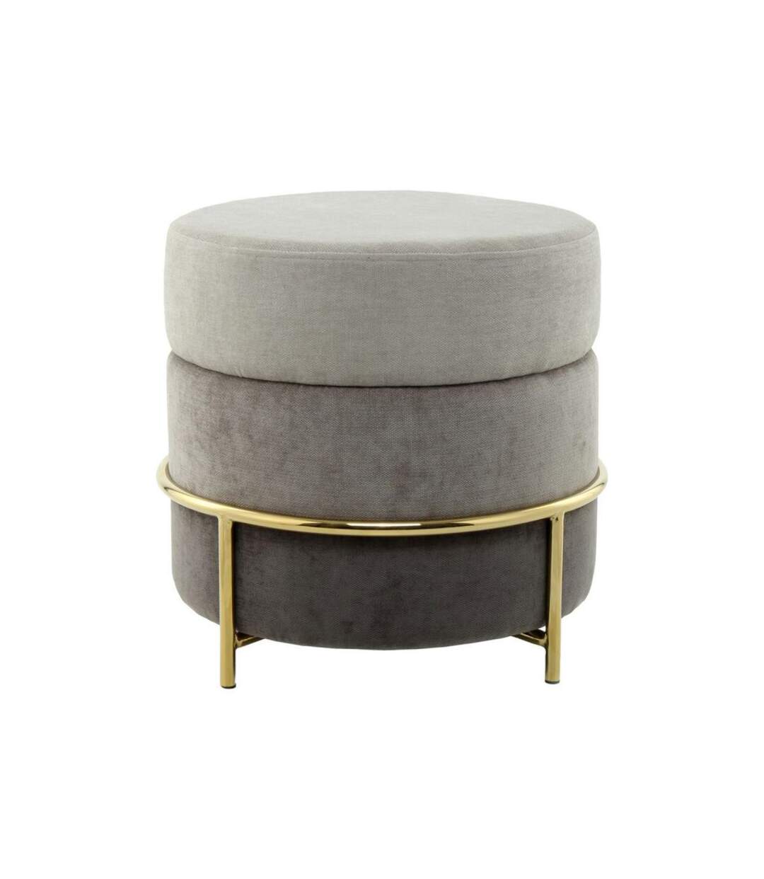 Paris Prix - Pouf Design En Velours matilda 48cm Gris