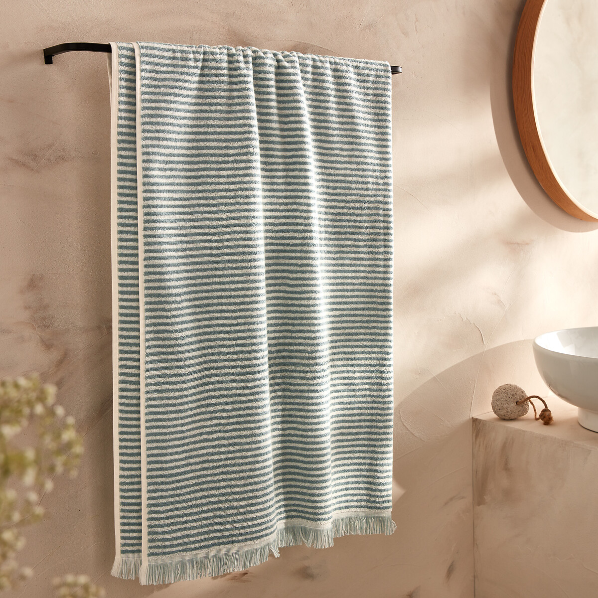 LA REDOUTE INTERIEURS<br>Toalha de banho maxi em tecido atoalhado listrado Malo