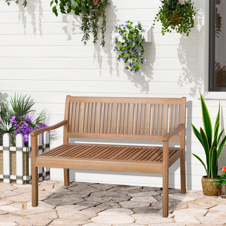 Outsunny Gartenbank mit 2-Sitzer gelb