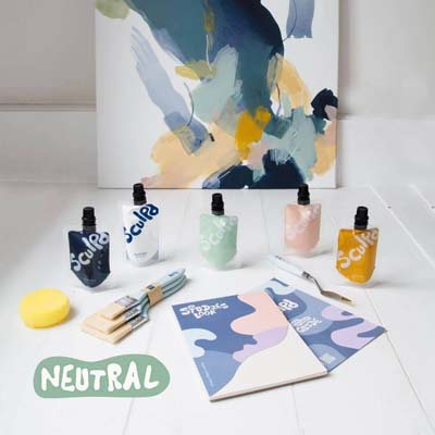 Sculpd Neutral Abstract Canvas Painting Kit