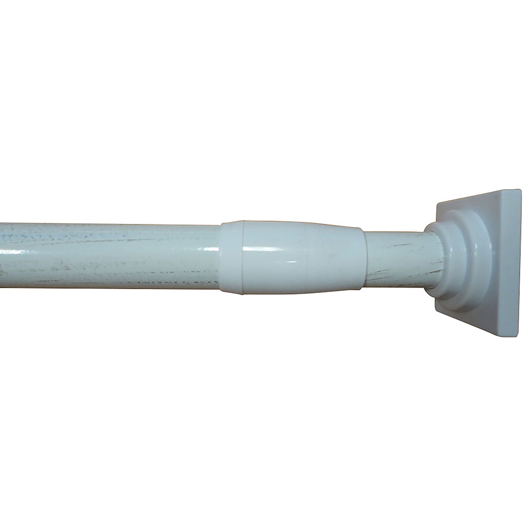 Tringle extensible entre-murs blanc or 70-120cm D 22mm