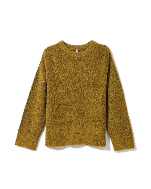 pull maillé bouclé pour femme vert