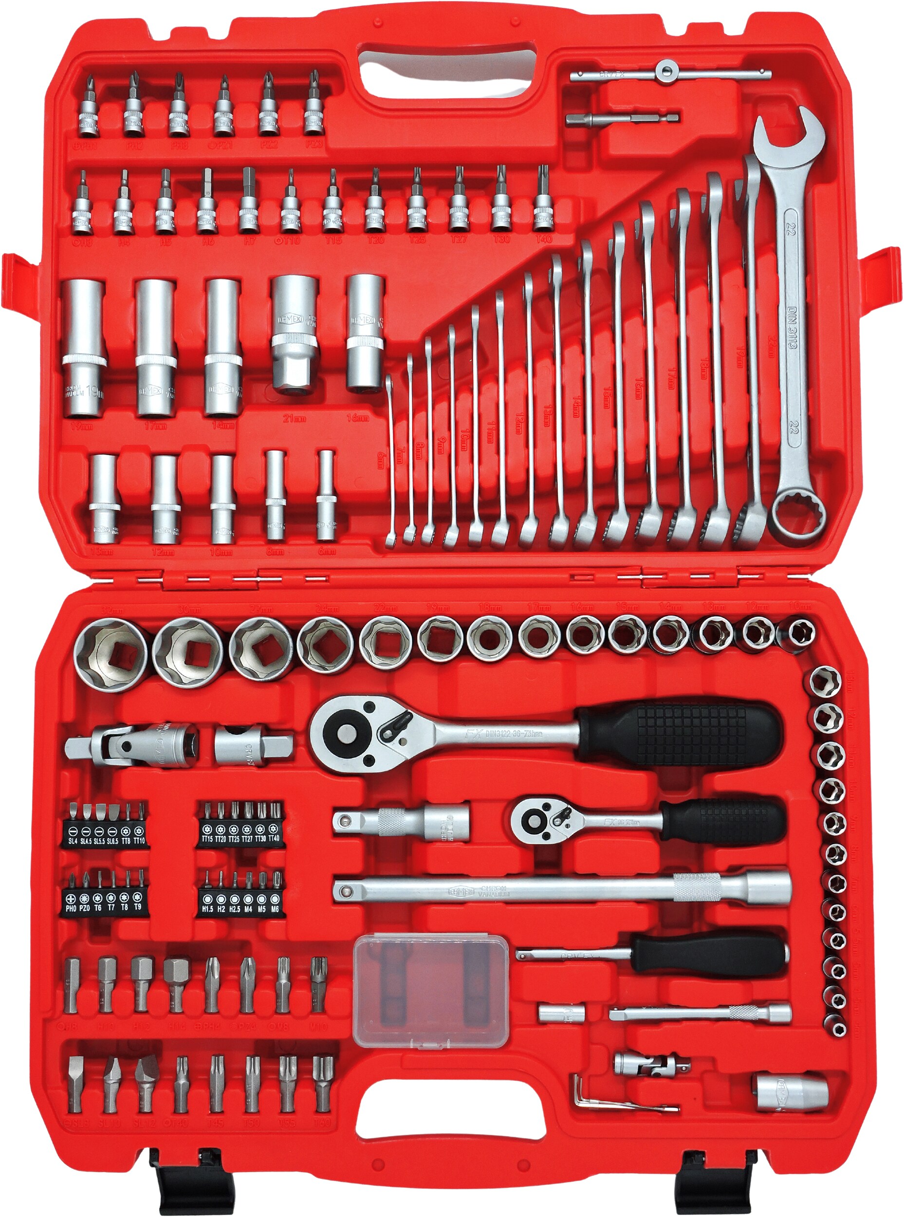 FAMEX 568-50 Mechaniker Steckschlüsselsatz - Werkzeugkoffer 125-teilig