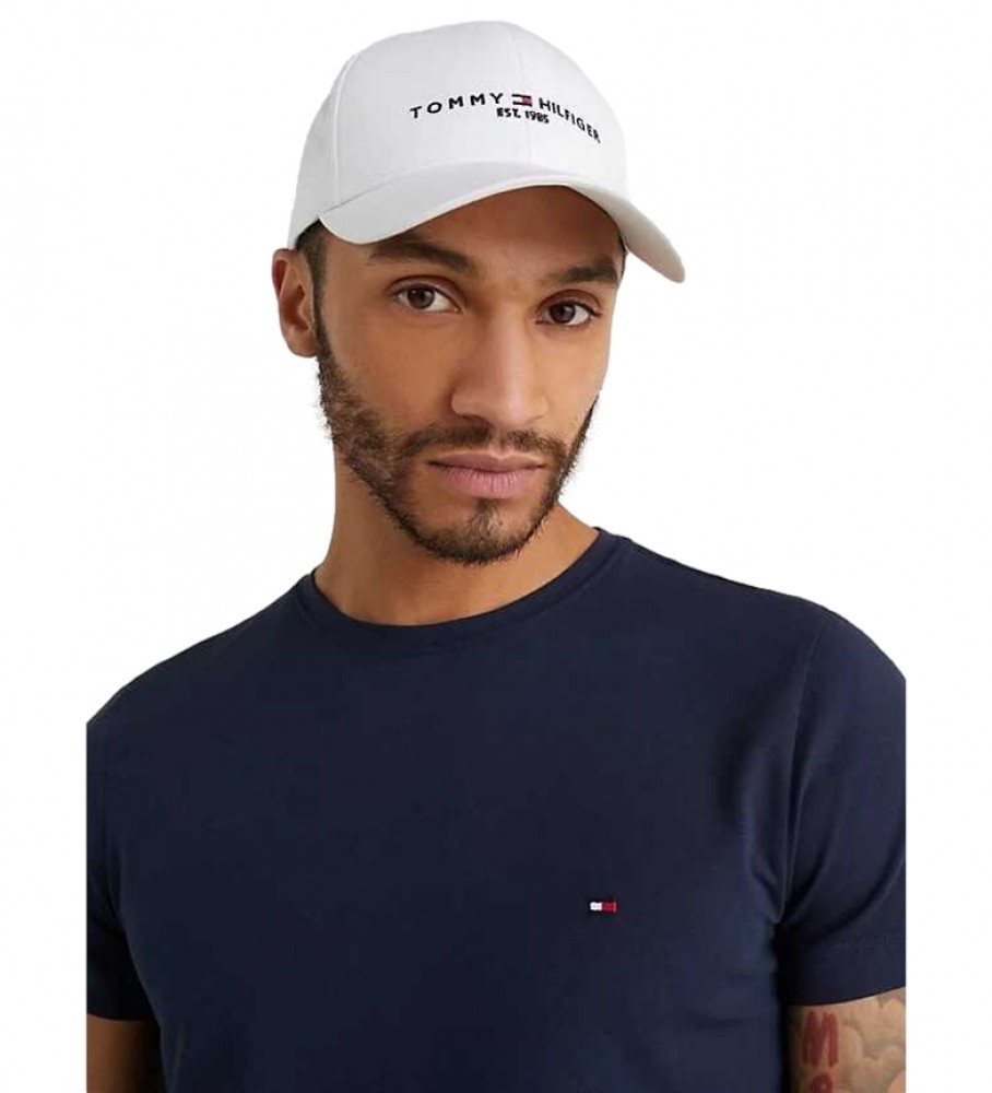 Boné Tommy Hilfiger TH Established em algodão orgânico branco