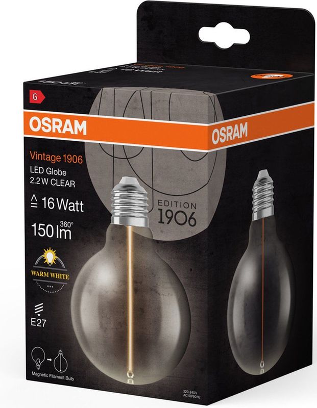 Ledvance - 1906GLO.95162 - LED-lamp - Warm Wit - E27 - Helder Glas