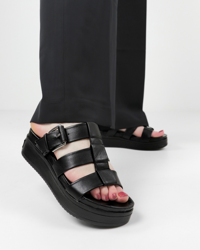 Shabbies Amsterdam Maro Sandalen  - zwart