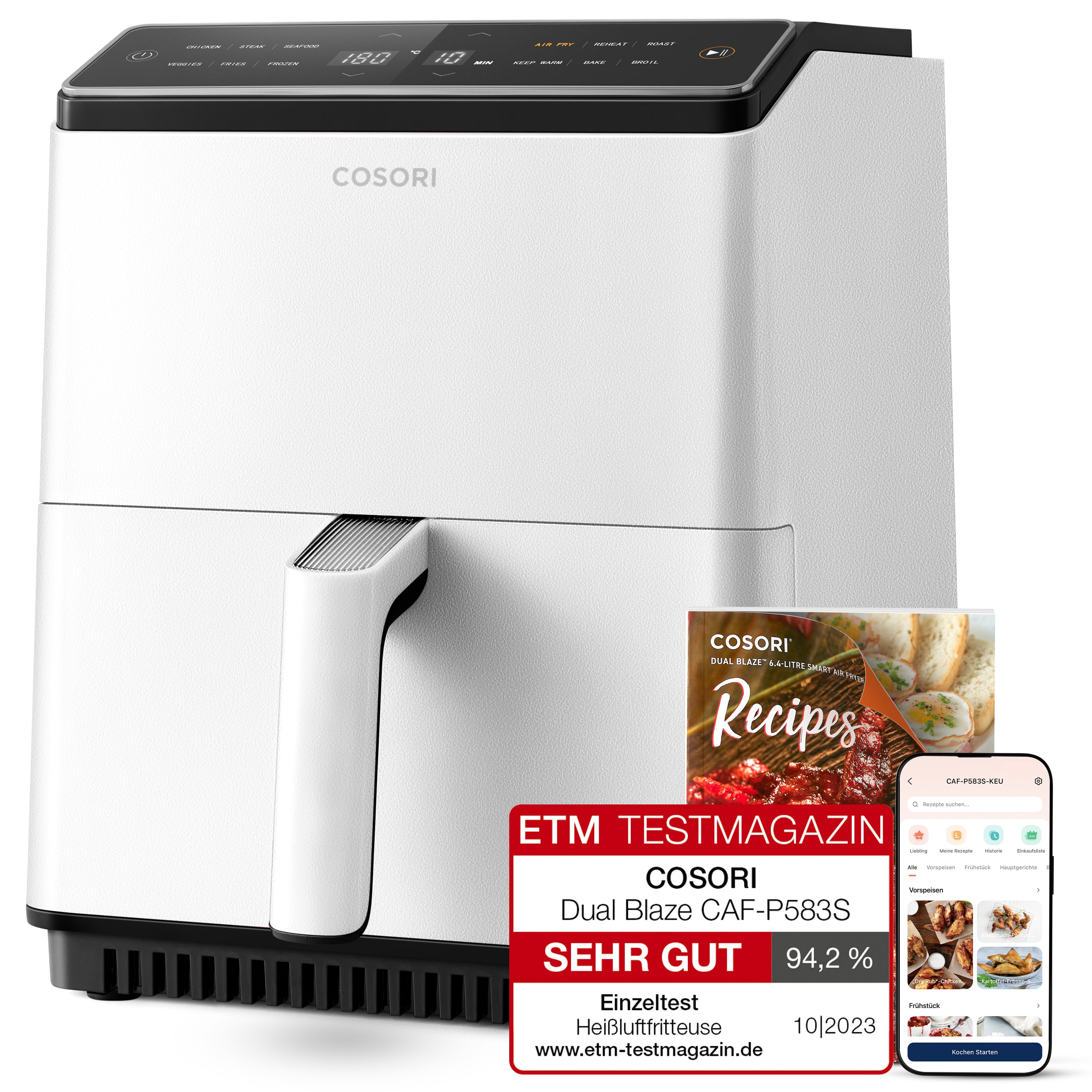 Cosori 6.4-Liter Smart Heißluftfritteuse Dual Blaze