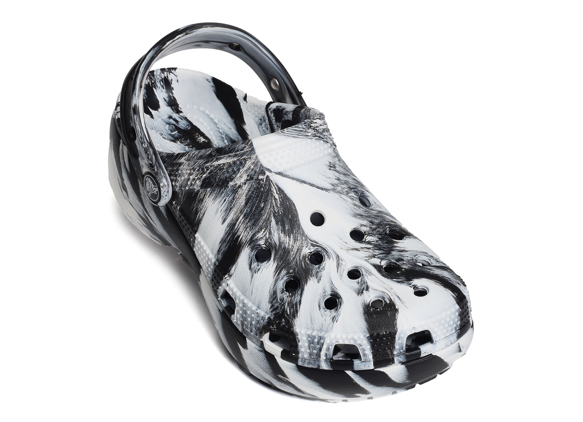 Classic plateform marbled clog noir blanc
