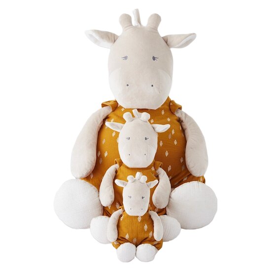 Tiga, Stegi & Ops Peluche medium Tiga en Veloudoux et Mousseline de coton BIO    Beige/ocre        de               Noukies