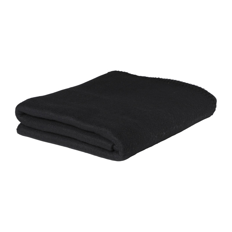 Fleece deken - zwart - 160x130 cm