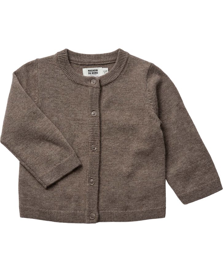 Magasin du Nord Collection Strikka RWS wool & cashmere baby cardigan Beige melange