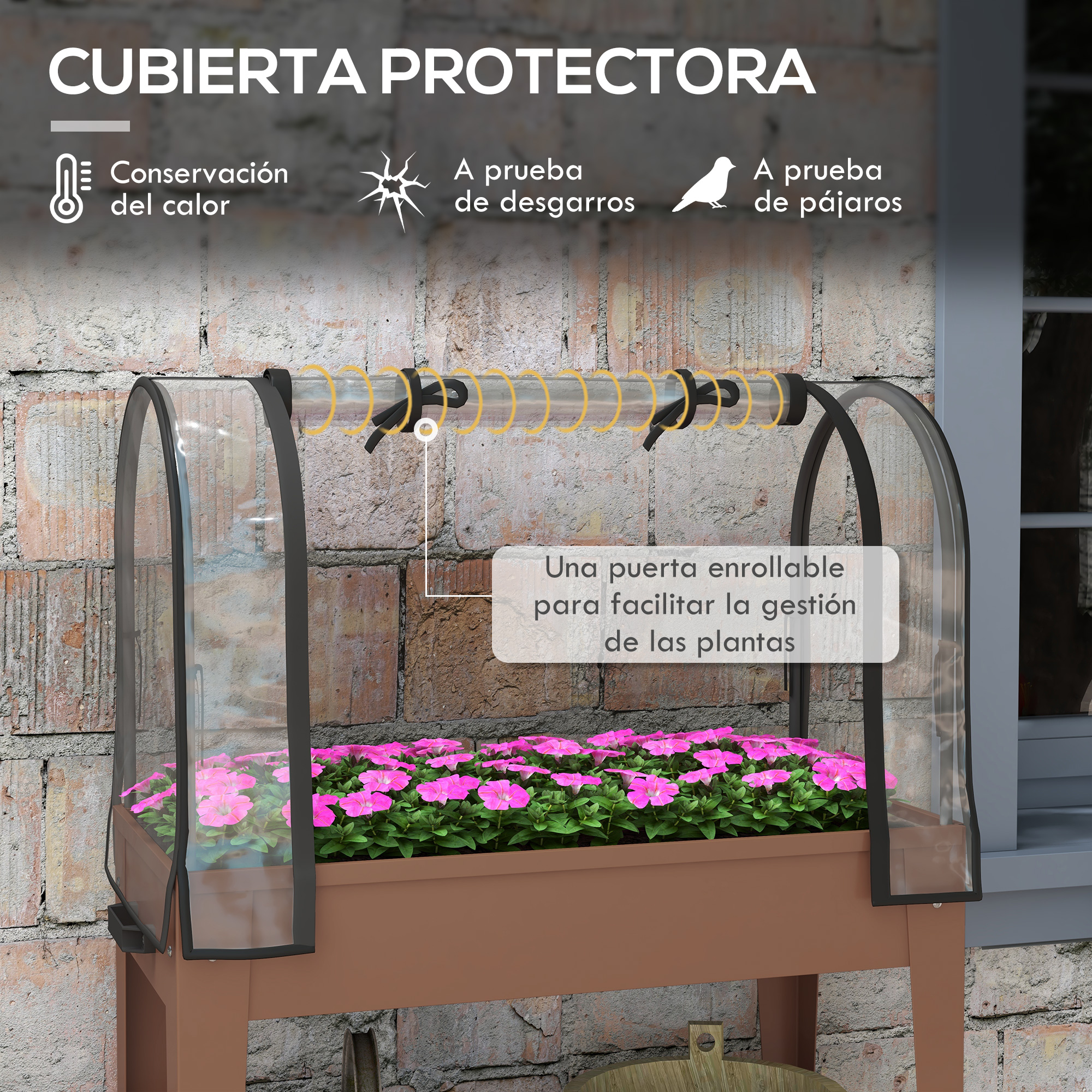 Mesa de cultivo Outsunny Brown