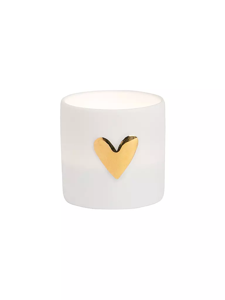 RAEDER Lichterset Herz 2-er 4,5cm (Weiss/Gold) weiss