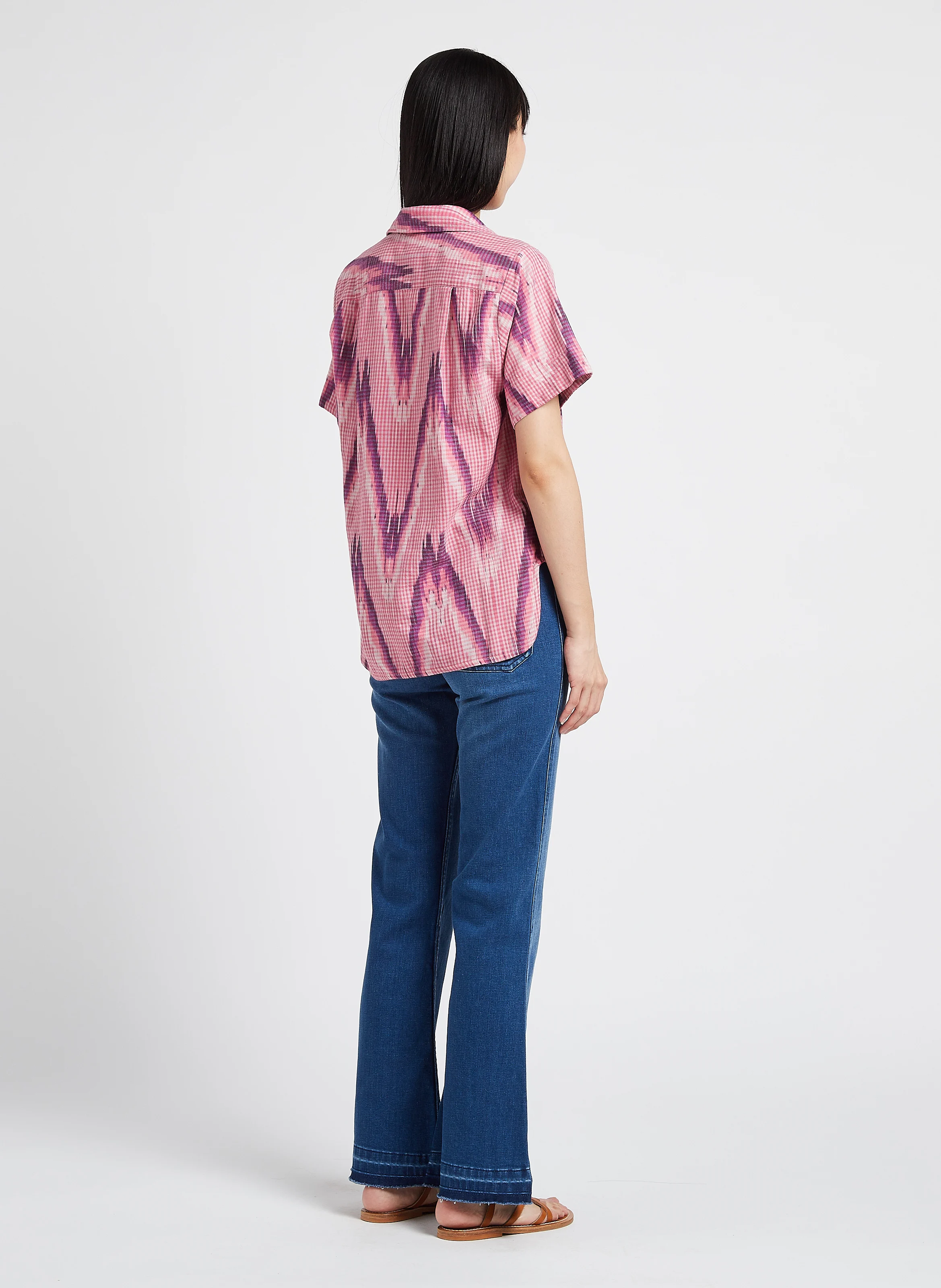FRAISE - Jean flare en coton délavé | Bleu
