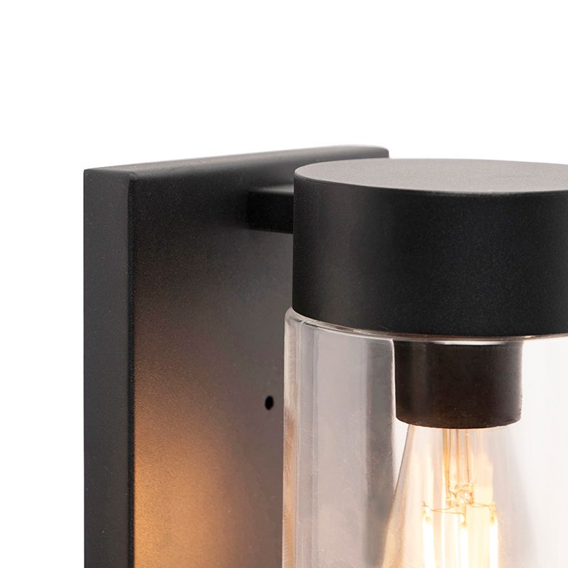 Moderne buitenwandlamp RVS zwart IP44 - Jarra