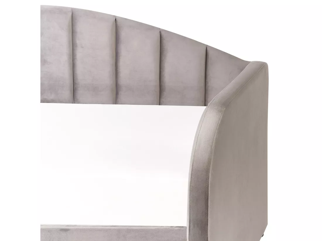 Lit gigogne Velours EYBURIE 90 x 200 cm Gris