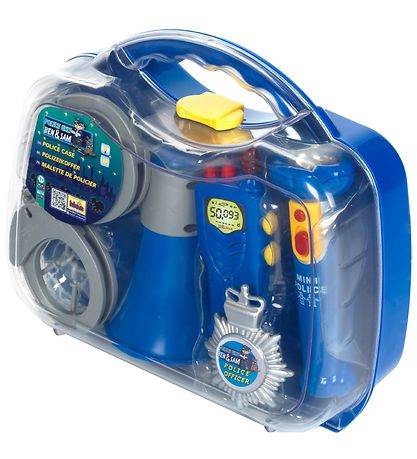 Klein Polizeiset im Koffer - 6 st. - Blau