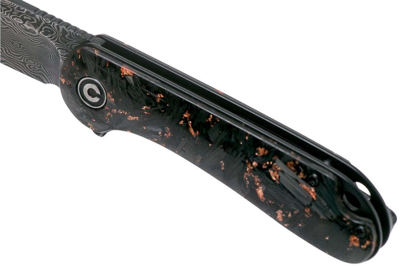 Civivi Elementum C907C-DS3 Damascus, Shredded Copper Carbonfiber zakmes